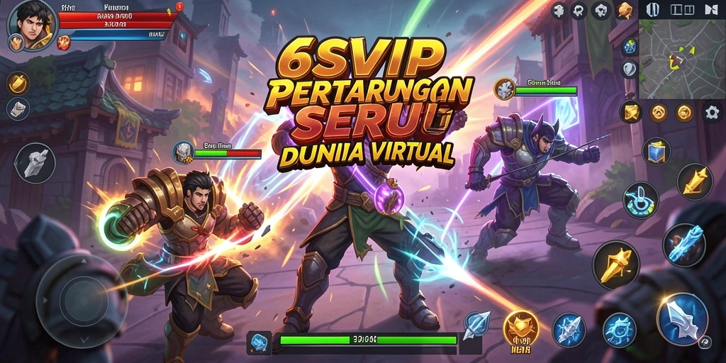 Gameplay Fighting seru dengan berbagai karakter bertarung.