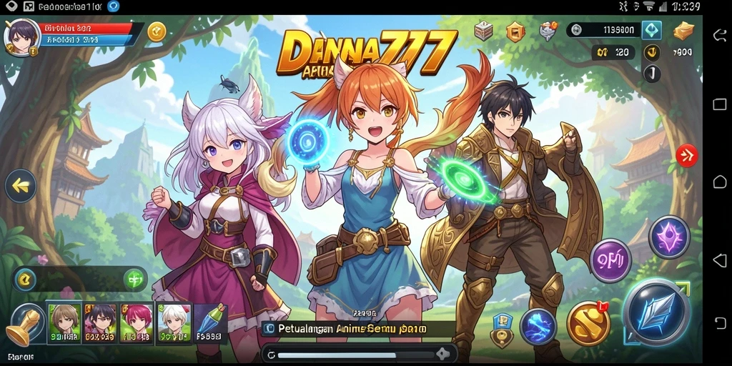 Screenshot gameplay DANA777 menampilkan karakter anime dalam pertarungan seru.