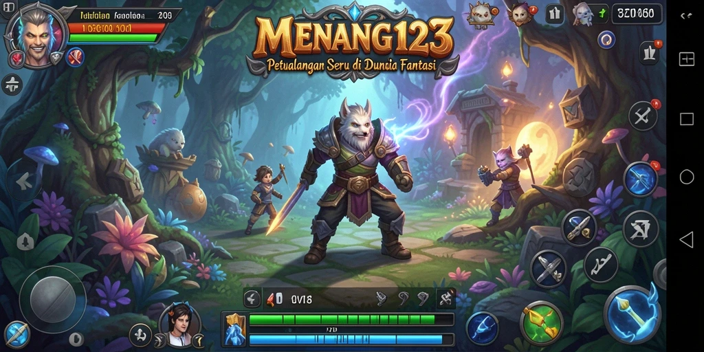 Tampilan gameplay MENANG123 menampilkan aksi seru di dunia fantasi.