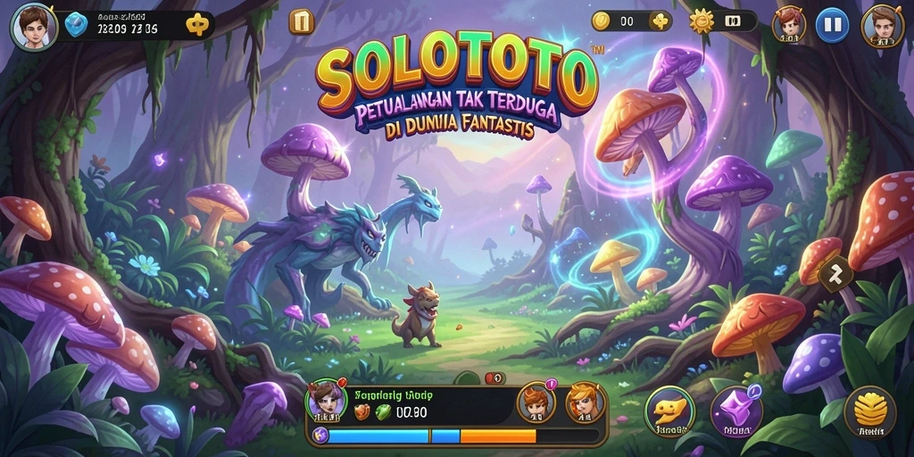 Screenshot menunjukkan karakter utama menjelajahi hutan rimbun dengan latar belakang yang indah.